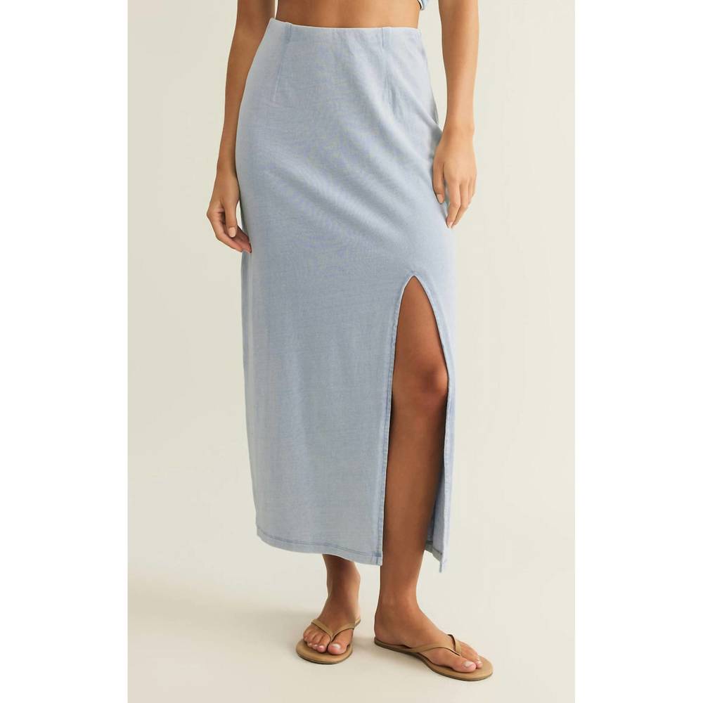 NEW Z SUPPLY shilo denim skirt in washed indigo